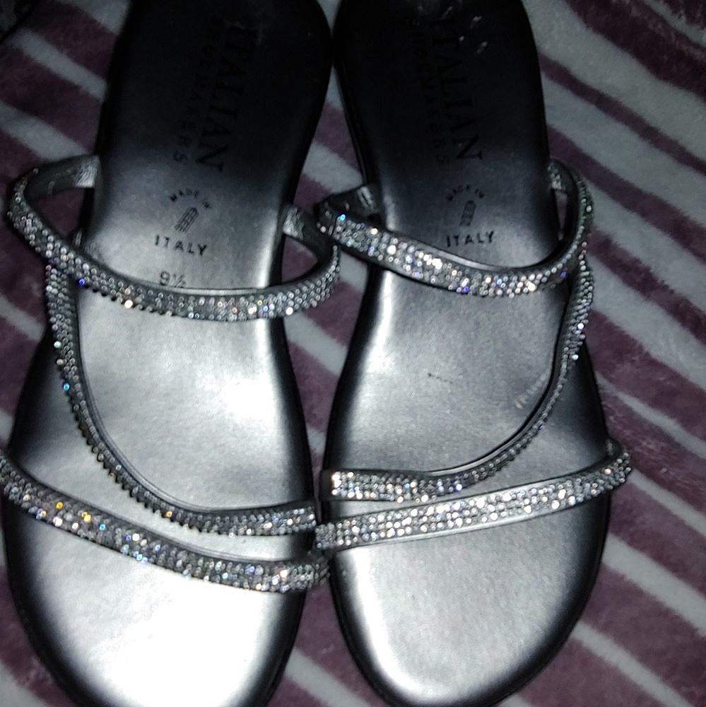 Silver Crystal Dressy Sandals